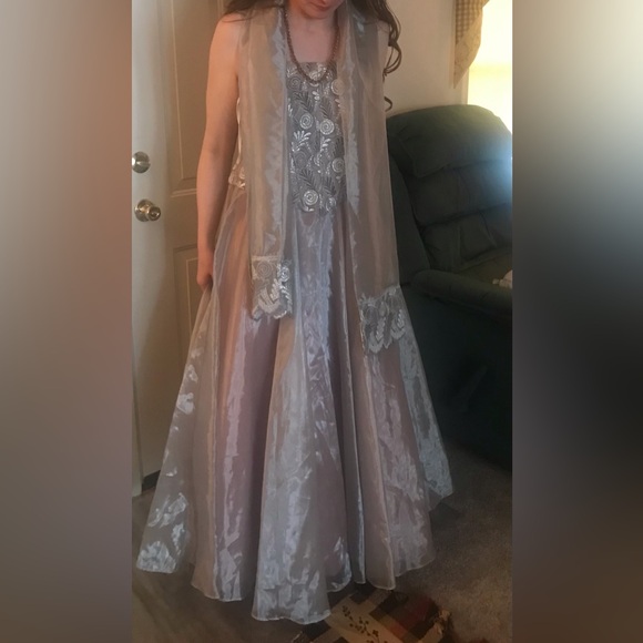 Let’s Fashion Dresses Lets Fashion Silver Ball Gown Style Dress